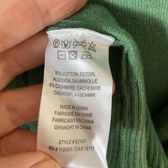 MinnieRose Cotton/Cashmere blend green top size M - Picture 6 of 7